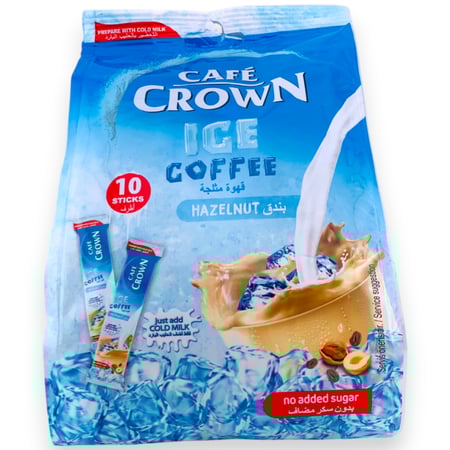 قهوة مثلجة بنكهة البندق والموكا بدون سكر مضاف - 10 أظرف