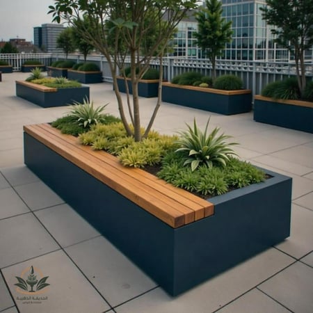 جلسة خارجية كبيرة وحوض زراعي خلفي