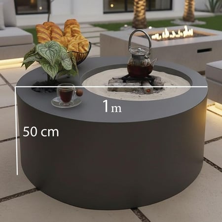 موقد نار فايبر وطاولة للجلسات