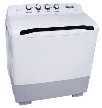 غسالة حوضين دورا اليجانت 14 كيلو ابيض