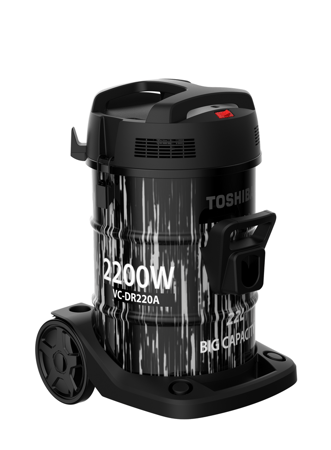 مكنسة برميل توشيبا 22 لتر 2200 واط اسود / رمادي