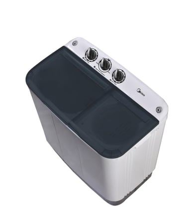 غسالة حوضين ميديا 5 ك (ابيض غطاء اسود)