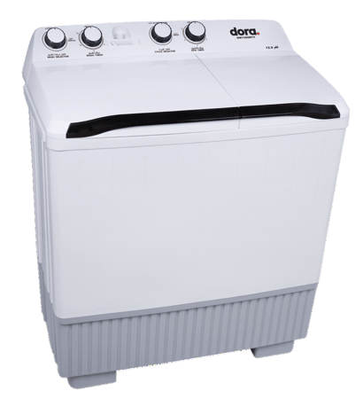غسالة حوضين دورا اليجانت 12 كيلو ابيض