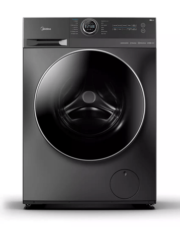 غسالة اوتوماتيك فتحة امامية ميديا 10 كيلو غسيل 7 ك تجفيف 16 برنامج واي فاي سلفر