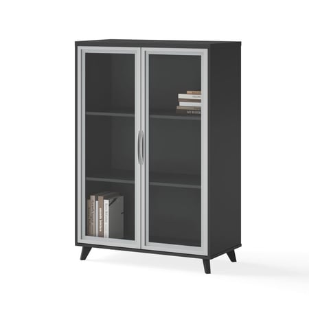 دولاب ملفات CF-24 عالي خشبي بزجاج أنيق تشييد الشرق