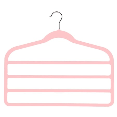 شماعة مخملي فاخر متعدد الطبقات للأحزمة والأوشحة وردي