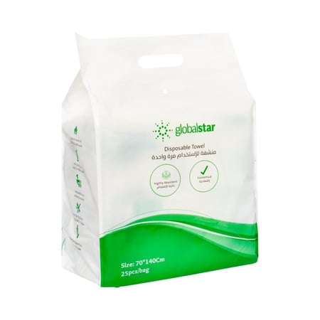 جلوبال ستار مناشف فوط استخدام مرة واحدة  70*140 سم  عدد 25 حبه