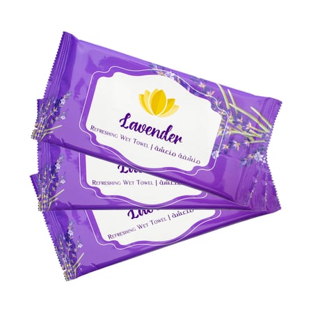 منشفة  وجه قطنيه مبلله ومنعشة لافندر 25 حبة