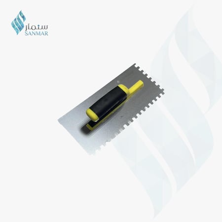 بروة غراء بأسنان ومقبض بلاستيك أصفر وأسود