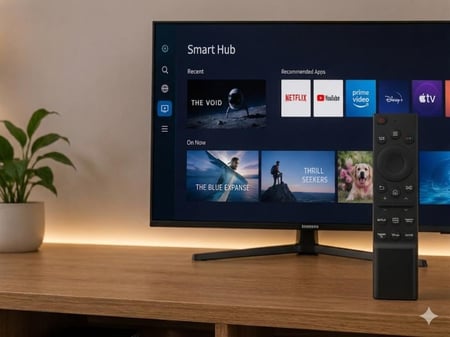 ريموت يُستخدم غالبًا مع شاشات Samsung Smart TV أو أجهزة تعمل بنظام Tizen Smart