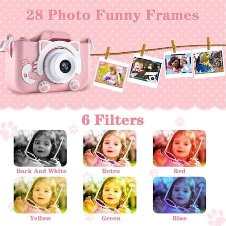 كاميرا اطفال رقمية لون وردي