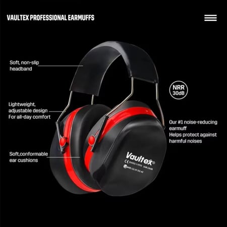 سماعات Vaultex العازلة للضوضاء – حماية سمعية احترافية SNR 30 dB (موديل VT-0132)