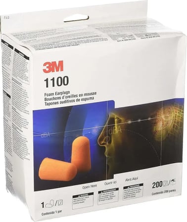 3M Foam Earplugs 1100 Uncorded