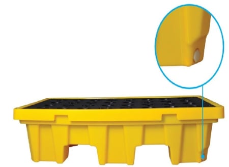 منصة بلاستيكية لاحتواء الانسكاب - 4 براميل 35 كجم - SPILL PALLET 4 DRUMS - SIZE 1320 x 1300 x 300mm