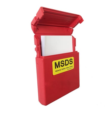 صندوق مستندات MSDS البلاستيكي لتخزين وحماية أوراق بيانات سلامة المواد (MSDS/SDS) بشكل آمن في مواقع العمل الصناعية والتجارية.