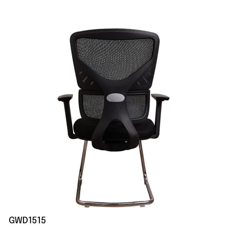 كرسي مكتبي ثابت بقماش مخرم لون اسود بدون مسند راس موديل رقم GWD1515B