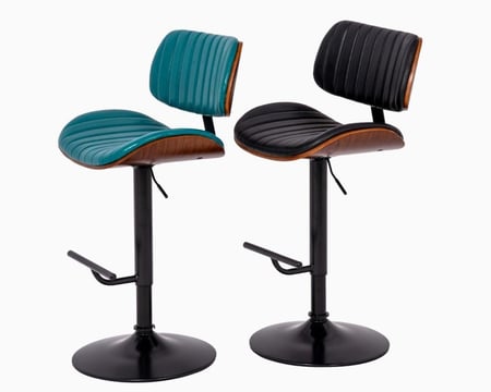 كرسي بار خشب مع جلد اسود AM-7708