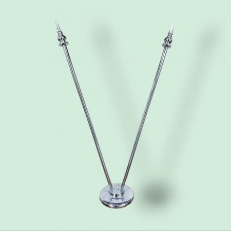 سارية مع علمين السعودية مكتبي صغير مزدوج فضي  HS233-LD426