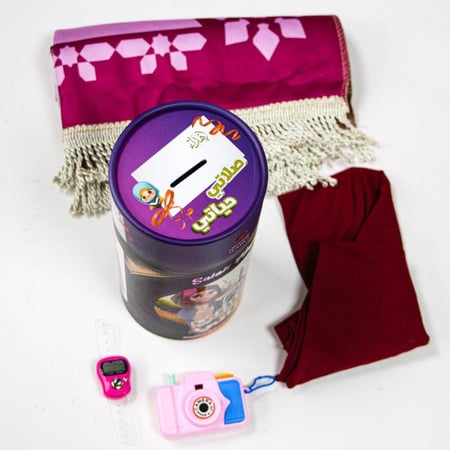 سجادة ابنتي للصلاة خاص للبنات ذوات الاعمار الصغيرة لون وردي MS-006GP