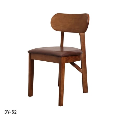 كرسي طعام خشب مع مقعد جلد احمر عنابي DY-0062