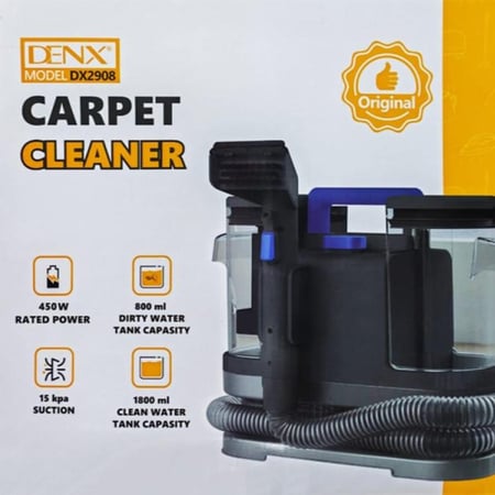 مكنسة دينيكس لغسيل الموكيت والكنب والستائر 1.6لتر/1.4لتر بقوة 450W موديل رقم DX2908