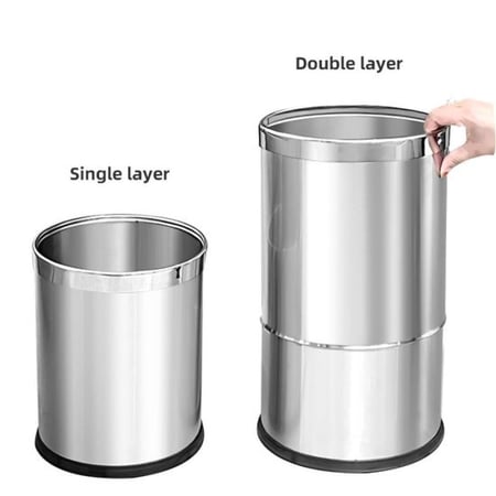 سلة مهملات دائرية ستيل فضي 10لتر GWD1169S