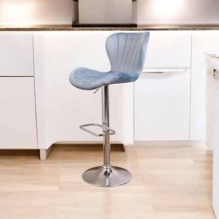 كرسي بار قماش مخملي ازرق فاتح HC-33LIGHTBLUE