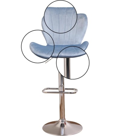 كرسي بار قماش مخملي ازرق فاتح HC-33LIGHTBLUE