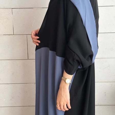 Blue wavy Crepe