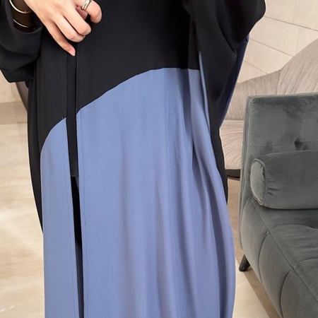 Blue wavy Crepe