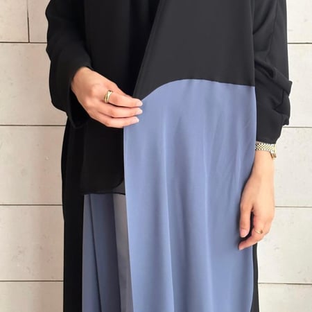 Blue wavy Crepe