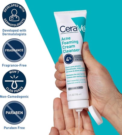 غسول الرغوة الكريمي لعلاج حب الشباب من CeraVe
