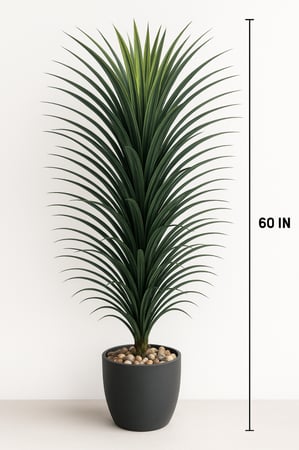نبتة صناعية ديكورية بطول 60 إنش مع أصيص أنيق