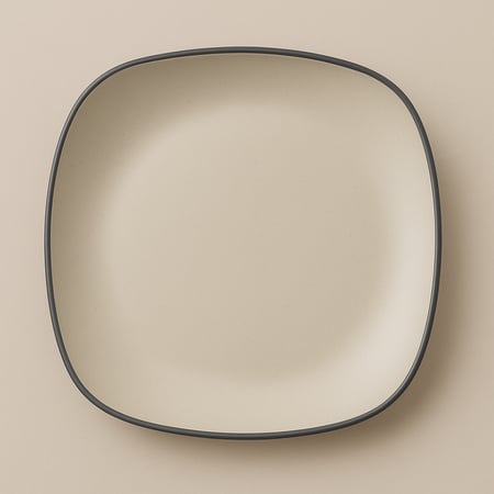 صحن مربع أنيق بإطار أسود