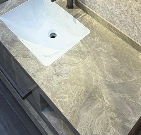 مغسلة ديكور رمادي بتعليقه مقاس 100سم