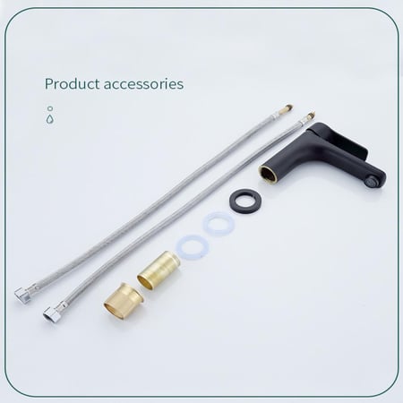 خلاط مغسلة  اسود  مع راس هراب نفس اللون