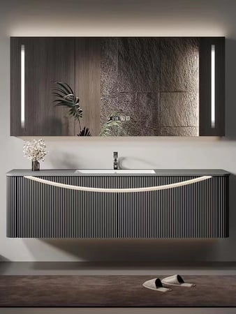 مغسلة بليوود 80 سم - رمادي