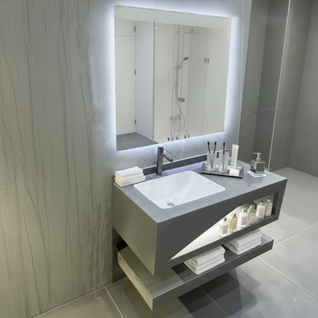 مغسله رخام صناعي رمادي مطفي 100 سم