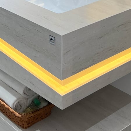 مغسله مجالس حوضين رمادي مطفي 150سم