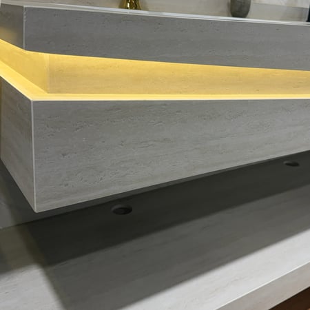 مغسله مجالس حوضين رمادي مطفي 150سم