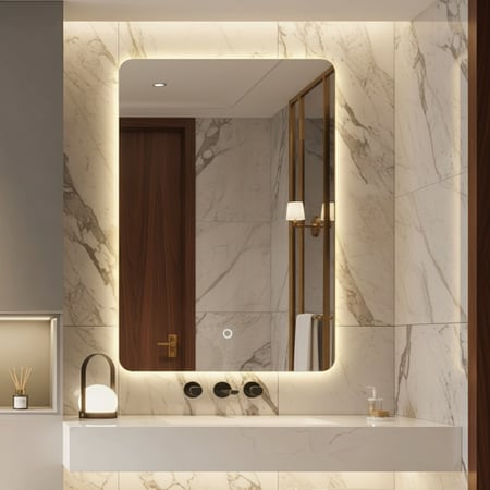 مرايا  حمام مضيئة  ثلاثة الوان قياس 60*80