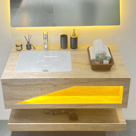 مغسلة بورسلان بيج 100 سم