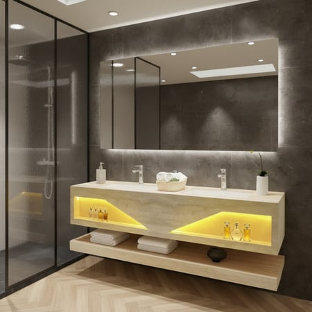 مغسلة بيج حوضين باضائة 150سم