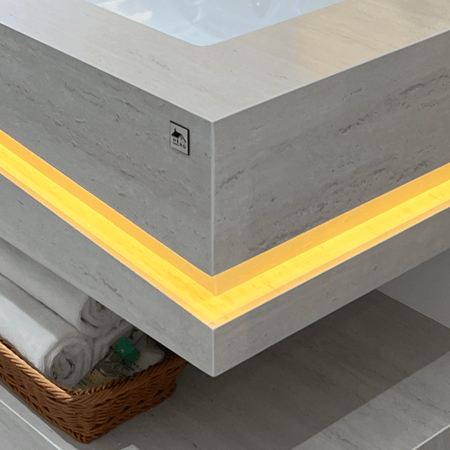 مغسلة 120سم حوضين رمادي مطفي