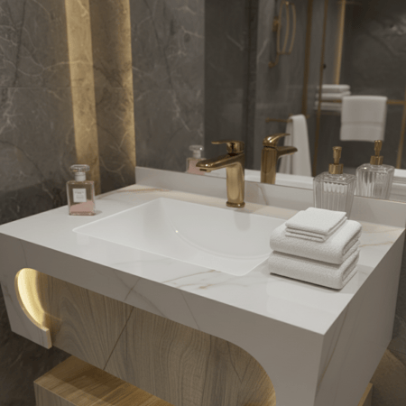 مغسلة لون سكري مع واجه ورف 80