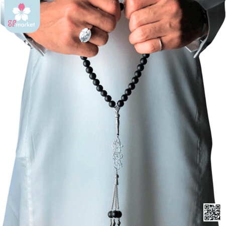 مسباح حجر كريم عقيق طبيعي 33 حبة