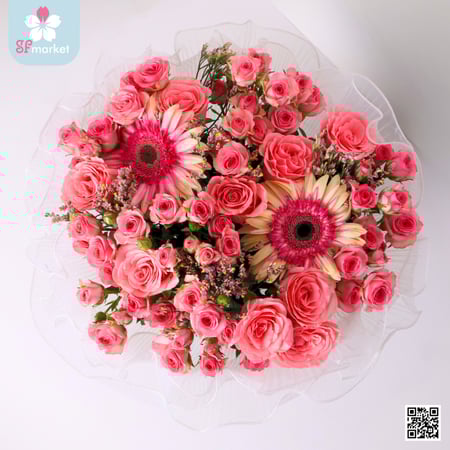 باقة ورد وردية  NF093