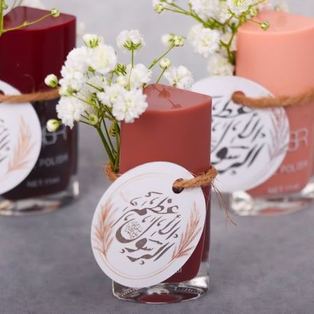 توزيعات مناكير مع الثيم والورد 6 حبات