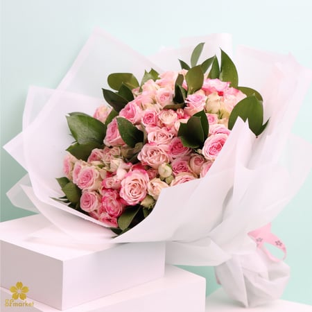 باقة ورد طبيعي مع التغليف NF002