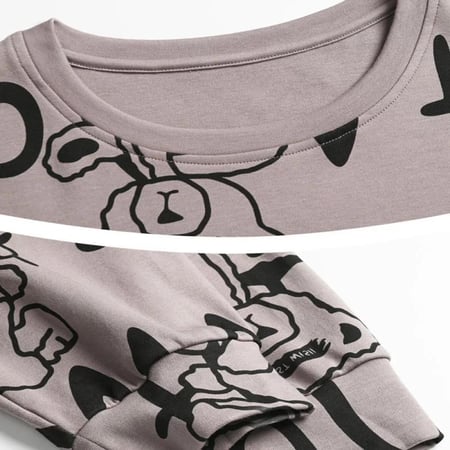 طقم بيجامة تصميم دب كرتوني